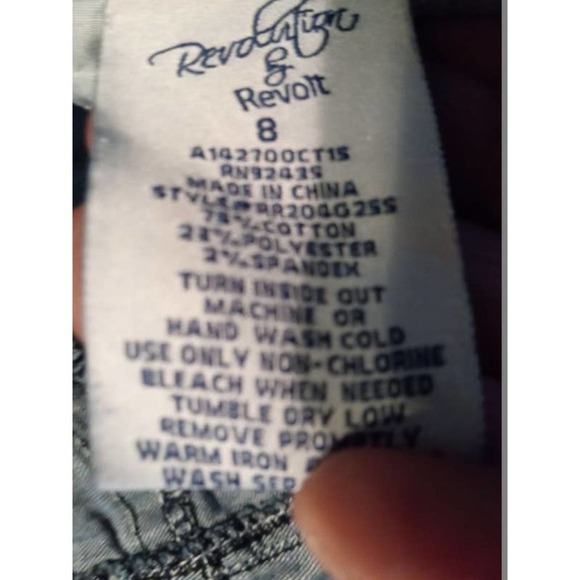 Revolution By Revolt Jean Shorts Girls Size 8 Denim Cotton Regular Fit (AD1) - Picture 2 of 4